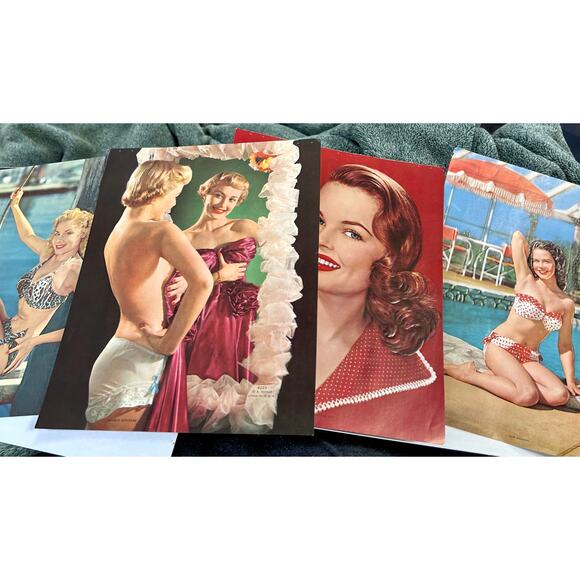 Lot of Embossed Unframed Salesman Sample Pinup Lithographs - Picture 2 of 4